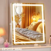 Hasipu LED 化妆镜 24.2 英寸 X 19.7 英寸，带可调光三色智能触控，非常适合卧室、更衣室、客厅、酒店、理发店，是母亲节的绝佳礼物，适合家居浴室装饰、夏季化妆品收纳、浴室配件等。 - 美規A型插(110-127V) - 查看 4