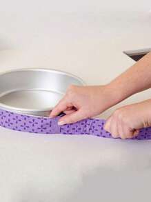 2pcs Cake Leveling Strips, Evenly Baked, Cake Baking Damping Strips, Super Absorbent Insulated Material, Keep Cake More Levelled, Evenly Baked Cake Baking Supplies - Purple - View 5