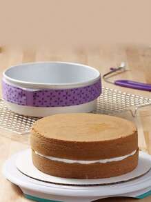 2pcs Cake Leveling Strips, Evenly Baked, Cake Baking Damping Strips, Super Absorbent Insulated Material, Keep Cake More Levelled, Evenly Baked Cake Baking Supplies - Purple - View 6