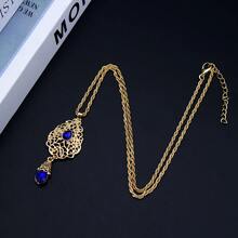 1 件阿拉伯女式水滴吊坠项链金色镂空阿拉伯式泪滴设计阿尔及利亚新娘珠宝 - 吊墜項鍊 - 查看 6