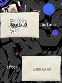 1 chiếc Túi cầm tay nữ làm theo yêu cầu, Túi đựng đồ trang điểm, Độc đáo, Nhỏ, Di động, Quà tặng, Dễ thương, In hình trái tim, Có thể gập lại, Sức chứa lớn, Ví đựng tiền xu, Có thể đựng điện thoại, Túi đựng đồ trong túi - Màu be - Xem 6