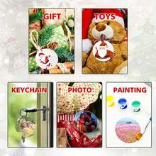 20 mặt dây chuyền trang trí bằng Acrylic tròn trong suốt có đĩa Acrylic, mặt dây chuyền trang trí có lỗ, thích hợp để chạm khắc trang trí Giáng sinh, vẽ tranh - 5cm - Xem 7