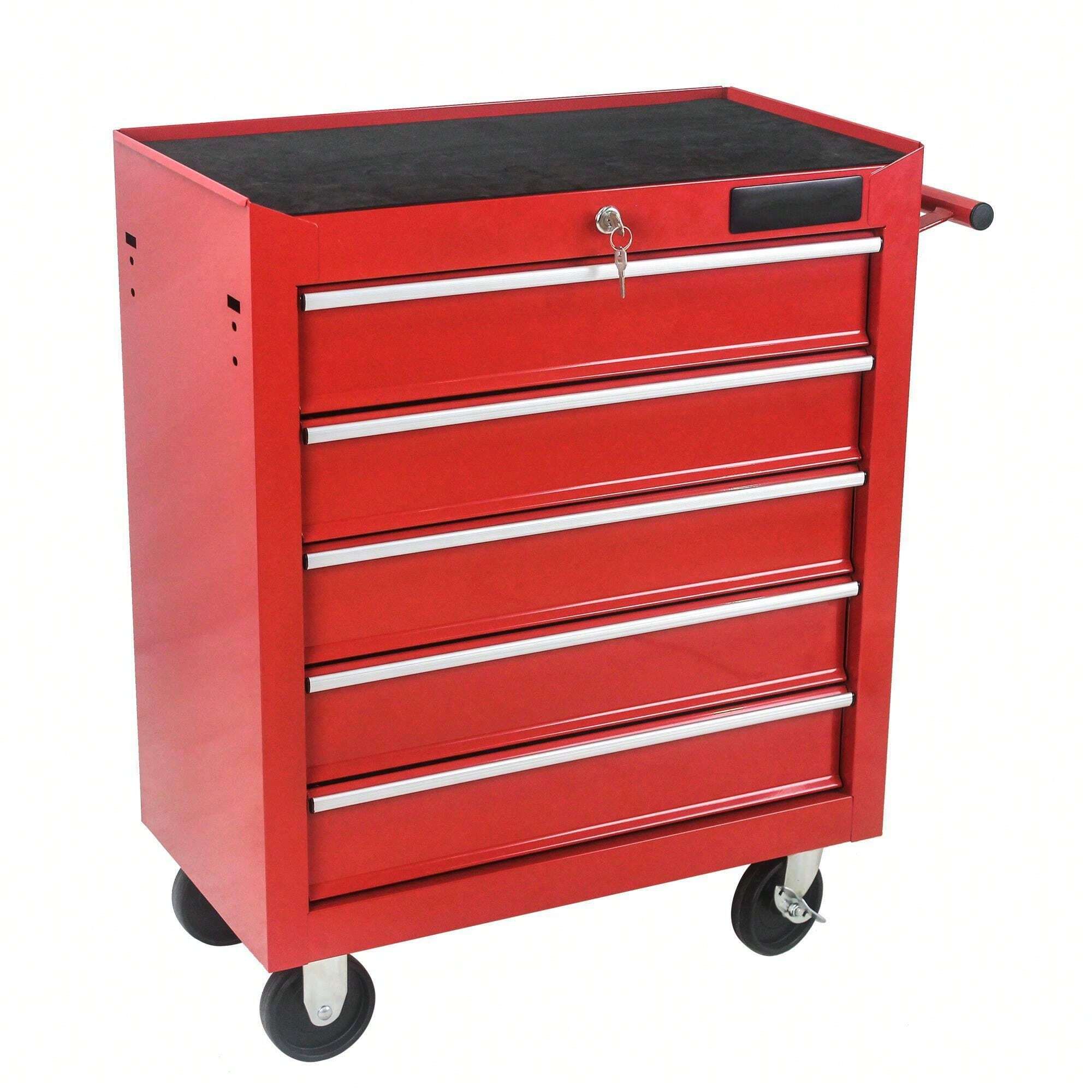 5Drawer Lockable Tool Trolley Durable Mobile Storage Solution For