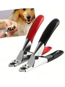 1 件专业宠物指甲美容工具 - 不锈钢剪刀式修剪器，可安全精确地打磨和修剪狗和猫爪子 - 方便的一体式设计，可温和地进行美容 - 紅色 - 查看 1