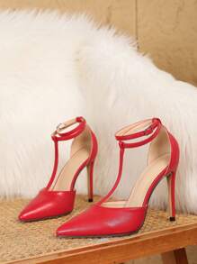 11cm Sexy Fashionable Red Slingback Hollow Pointed Toe Stilettos Casual Versatile High Heels For Women