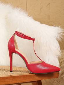 11cm Sexy Fashionable Red Slingback Hollow Pointed Toe Stilettos Casual Versatile High Heels For Women