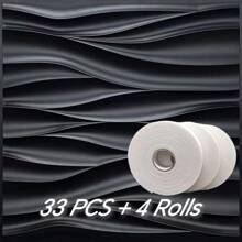 NKEN Panouri de perete 3D artistice cu model liniar. 29,4 x 29,4 cm, alb mat/negru. Material, inodor, ușor, ușor de instalat, rezistent la foc, impermeabil și la umezeală, potrivit pentru decorarea pereților în case, camere, băi, dormitoare și camere de zi. Ziua Mamei.