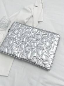 Solid Color Minimalist Luxury Multi-Size Notebook Tablet Laptop Computer Bag Basics Laptop/Cover/Tote/Tablet Shoulder Bag Carrying Case Ipad Bag Daypack For Women/Men/Girl/Boy/Female/Male Student Fits Mac Book Air/Pro11/13/14/98 Inch Fashion Waterproof/Shockproof Lightweight Bag Nurse /Colleage Essential Christmas/Father/Mother/Teacher Gift Elementary/Middle/Commute With Computer Compartment Large Capacity Portable Simplicity Multi-Function With Zipper Laptop Accessories Sleeve - Silver - View 6