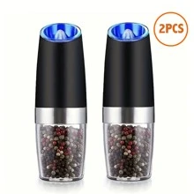 Máy xay muối và tiêu điện Gravity - Bộ máy xay muối và tiêu có đèn LED, vận hành tự động bằng một tay, độ thô có thể điều chỉnh, lọ đựng gia vị, dụng cụ nhà bếp, quà tặng Giáng sinh và Halloween (không có pin), quà tặng Halloween - 2 cái - Xem 11