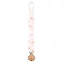 1pc Baby Infant Crinkly Fabric Stylish Print Pacifier Clip And Wooden 3-Slot Pacifier Holder, For Daily Use - Multicolor - View 11