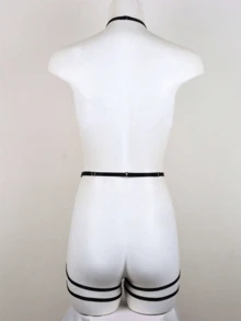 Garters Harajuku Phong cách Gothic Dây đai đen đàn hồi Chân Đùi Quần áo gợi cảm Dây đai Cosplay Phụ kiện cơ thể - màu đen - Xem 4