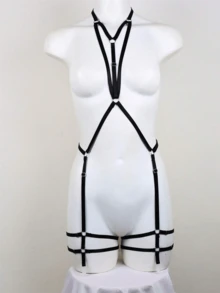 Garters Harajuku Phong cách Gothic Dây đai đen đàn hồi Chân Đùi Quần áo gợi cảm Dây đai Cosplay Phụ kiện cơ thể - màu đen - Xem 3