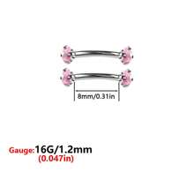 ADYJELY 2/3 pezzi di anelli per sopracciglia, piercing, in acciaio inossidabile ipoallergenico con gemme di zirconia cubica (3mm), filettatura interna, chiodi per labbra/sopracciglia curvi CZ, cartilagine, conchiglia, tragus, orecchini da piercing, decorazione per corpo, taglia 16G, lunghezza 6mm, 8mm, 10mm, adatto per donne e uomini'