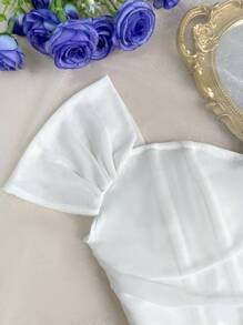 EZNV 1 chiếc áo hai dây hở lưng gợi cảm màu trơn, áo lót xương cá hở vai đa năng - trắng - Xem 9