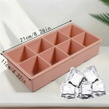 4-Cavity/8-Cavity Giant Silicone Tray Mold, 2-Inch Big Ice Cubes, Flexible, 4/8 Cavities Easy Release, Slow Melting Suitable For Whiskey, Cocktails, Eid Al-Fitr Gift