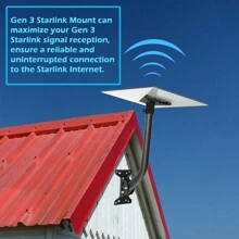 Starlink Gen 3 Standard Wall Mount, ​Adjustable Starlink Gen 3 Mount, Starlink Roof Mount Compatible With V3 Starlink Standard Dish, Starlink Mounting Kit, Starlink Pole Mount - 黑色 - 查看 4