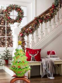 4 件圣诞树充气气球、圣诞装饰大型 3D 圣诞树铝箔气球、圣诞装饰品、充气雪人立式气球、主题派对背景、庭院装饰、圣诞户外派对装饰、家居装饰、新年装饰、商场橱窗装饰 - 彩色 - 查看 7