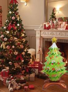 4 件圣诞树充气气球、圣诞装饰大型 3D 圣诞树铝箔气球、圣诞装饰品、充气雪人立式气球、主题派对背景、庭院装饰、圣诞户外派对装饰、家居装饰、新年装饰、商场橱窗装饰 - 彩色 - 查看 6