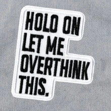 1pc Hold On Let Me Overthink This Embroidered Rider Patch Iron-On Sew-On Badge Personalized DIY Clothing Accessory Embroidery Sewing Iron-On Fabric Patch Clothing Decoration Patch Badge Brooch Shoes Hat Bag Accessories Hole Repair Embroidery Patch - White - View 5