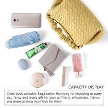 Túi xách thời trang LIKEBAG Túi xách nữ thủ công tinh khiết Túi đeo chéo vai thiết kế xếp ly cổ tay giản dị - Màu vàng - Xem 8