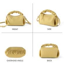 Túi xách thời trang LIKEBAG Túi xách nữ thủ công tinh khiết Túi đeo chéo vai thiết kế xếp ly cổ tay giản dị - Màu vàng - Xem 5