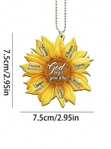 1pc White Daisy 2D Flat Car Rear View Mirror Accessories Tree Ornament Decoration Hanging Charm Interior Rearview Pendant Decor Gift,Home Decor ,Room Decor,Wall Decor - White - View 14