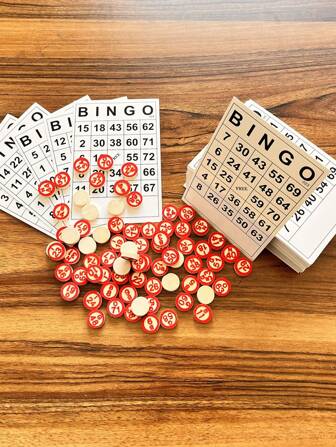 1 套/木制数字宾果游戏玩具彩票游戏，适用于休闲互动桌面游戏、节日礼物、成人派对游戏，适合万圣节/圣诞节/感恩节