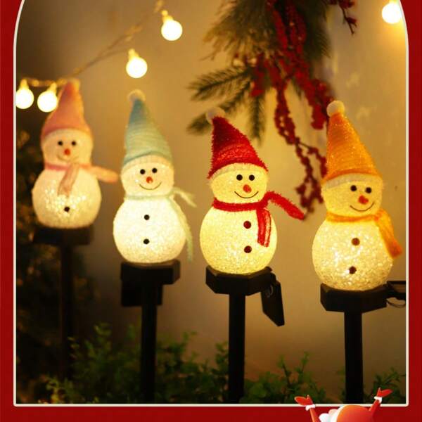 2pcs Luzes de Boneco de Neve, Luzes Decorativas de Natal Movidas a Energia Solar, Adequadas para Decoração de Feriados de Natal e Decoração de Jardim ao Ar Livre. Luzes de Caminho de LED Solar, Decoração de Jardim ao Ar Livre Luzes de Estaca de Solo, Adequadas para Quintal, Jardim, Gramado, Etc., Decoração de Natal Luz de Natal ao Ar Livre Decoração de Quarto Decoração de Casa Decoração de Festa Festival de Feriado Presente de Natal Ação de Graças Decoração de Árvore de Natal Enfeites