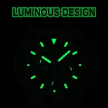 GUANQIN 1 件防水夜光计时手表带日历月相表盘耐磨不锈钢表带时尚商务奢华经典简约休闲机械风格男士自动石英表适合节日、约会、商务、礼物 - 藍色 - 查看 8