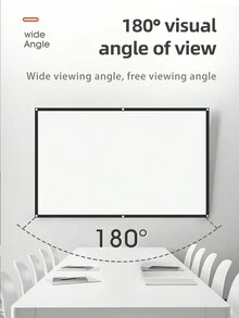 易折叠室内壁挂白色软幕60-72-84-100-120-150英寸16：9办公室、会议、户外露营投影屏幕，可折叠、可清洗、抗皱便携式软幕，支持双面投影 - 白色 - 查看 3