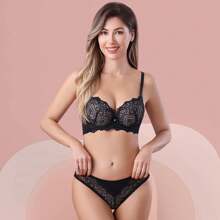 Z&D Lingerie Set With Underwire With Lace And Padded Thong Panties 8023 - 彩色 - 查看 4