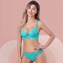 Z&D Lingerie Set With Underwire With Lace And Padded Thong Panties 8023 - 彩色 - 查看 2
