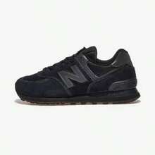 New Balance 574 Low Top Sneakers Triple Black - Black - View 1