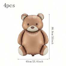 4pcs Forest/Farm/Zoo Animal Themed Matte Birthday Party Decorations - Multicolor - View 2