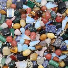 15/20/30pcs Natural Stone Charm Pendant, Various Styles Like Teardrop & Heart Shape, Suitable For Jewelry Making Valentines