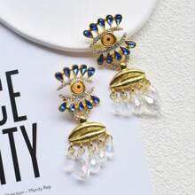 1pair Baroque Style Personalized Eye Shaped Earrings Suitable For Women's Daily Wear - Eye - View 9