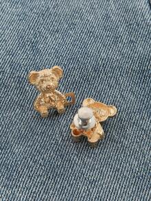 1 件女式金属金/银熊腰带扣，时尚腰部装饰配件，适合日常休闲使用，适合作为送给朋友的圣诞礼物 - XYSP0360 - 查看 5