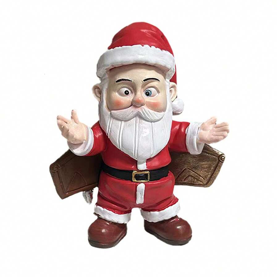 1pc Christmas White Beard Old Man Ornament, Resin Old Man Statue Art Crafts, For Bookshelf, Home Living Room, Office, Cafe Decoration, Room Desktop Display, Porch Decoration, Winter Christmas, New Year Decoration