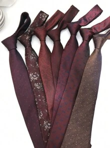 1 件花卉轻质商务休闲时尚涤纶领带，适合所有季节男士领带