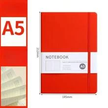 A5 Faux Leather Binding Business Notebook, Hard Cover Journal With Elastic Band Back To School