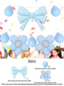 8 quả bóng bay tráng bạc hình bướm và hoa cúc, màu hồng/xanh/vàng/kaki/trắng bằng cao su, dùng cho trang trí tiệc cưới, tiệc sinh nhật - Nhiều màu - Xem 13