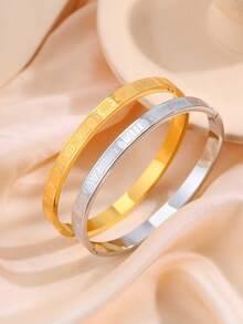 1 Chiếc Vòng Tay Bằng Thép Không Gỉ Làm Quà Tặng Ngày Lễ Cho Bạn Bè Trung Tính, Đeo Hàng Ngày Và Dự Tiệc Hoàn Hảo - vòng đeo tay kỹ thuật số - Xem 8