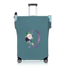 行李箱罩旅行箱罩适用于 18 至 32 英寸行李箱保护套男女户外度假旅行必备配件涤纶行李箱弹力防尘罩时尚首字母姓名 A 至 Z 字母印花 - 藍-圖案 1 - 查看 94