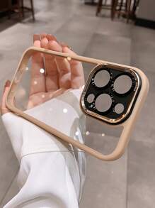 Funda de cámara de metal de lujo compatible con iPhone 17 Air 16 15 14 13 12 Pro Max 11, con letras transparentes mate y protección de lente para iPhone 15 Pro Max