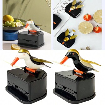 Distributeur de cure-dents automatique, porte-cure-dents décoratif en forme d'oiseau pour le nettoyage des dents, décoration de table à la maison