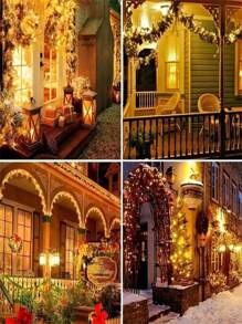1pc Solar Outdoor Lights, Copper Wire 8 Modes Solar Fairy Tale Lights Garden Yard Tree Christmas Party Wedding