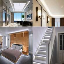 5VUSB人類身體感應燈帶帶智能燈控制和電池盒,合適的適用於樓梯,櫥櫃,,床 - 白色 - 查看 4