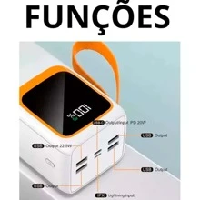 Portable Charger Power Bank 30,000 Turbo 22.5W Digital A'GOLD/Peining - White - View 3