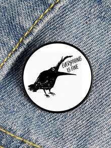 1 件黑色幽默鸟一切都很好设计印花别针定制新款时尚胸针配饰男女万圣节礼物 - XZ8296 - 查看 5