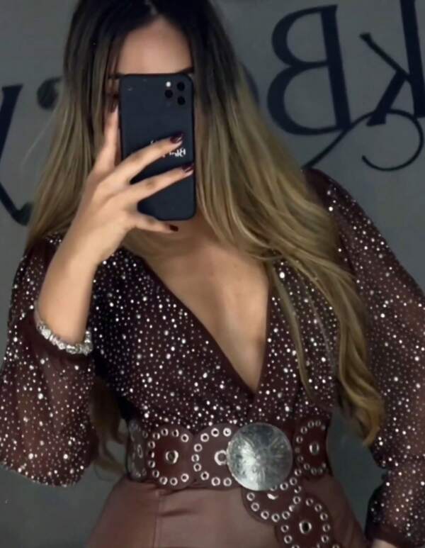 Body em Tule com Apliques